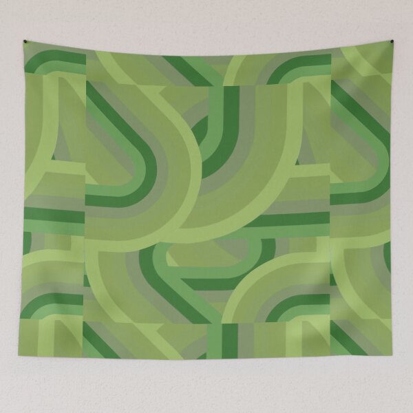 Item preview, Swirly vintage colorful green print designed and sold by SoCindy.