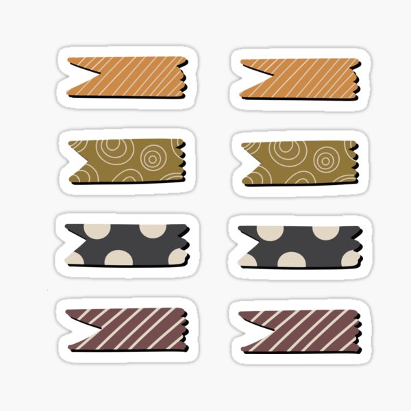 Neutral washi tape vector clipart