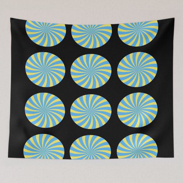 Item preview, Blue and Yellow Spiral Dots Abstract Pattern designed and sold by luvvvvvit.