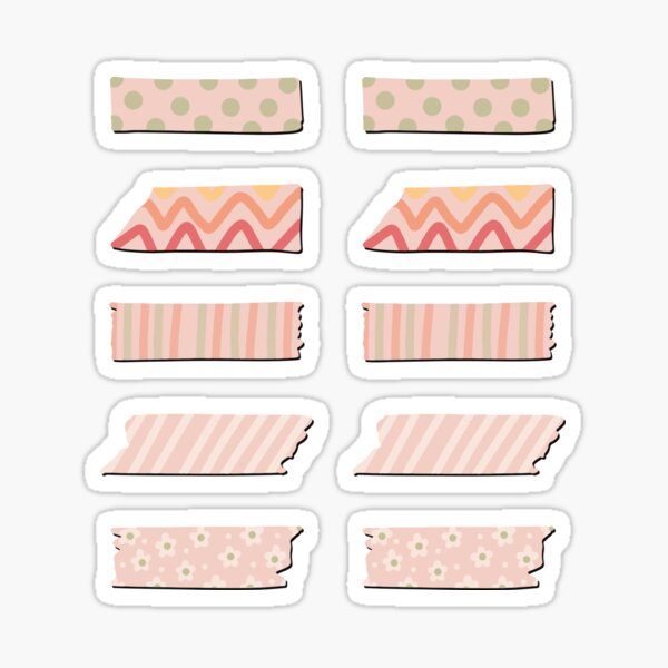 Pattern Washi Tape Pack 12 Sticker for Sale by marettamaa