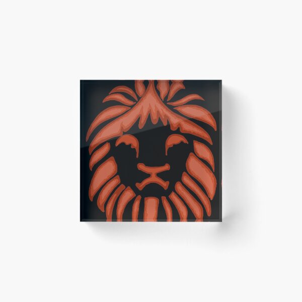 Item preview, Black Tribal African Maned Lion Illustration Orange Safari Travel Savannah Desert designed and sold by Celosia Liv.