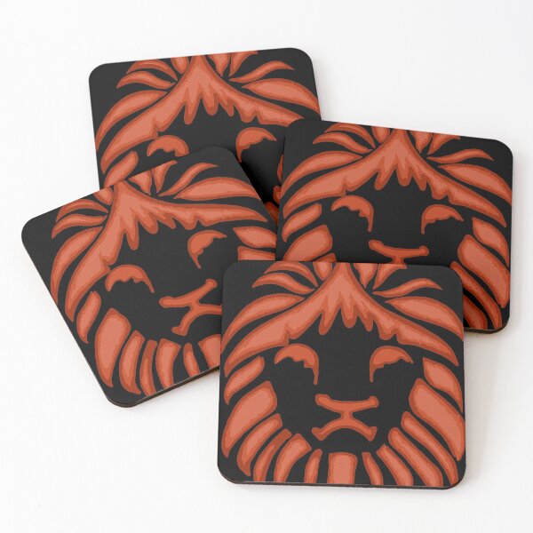 Item preview, Black Tribal African Maned Lion Illustration Orange Safari Travel Savannah Desert designed and sold by Celosia Liv.