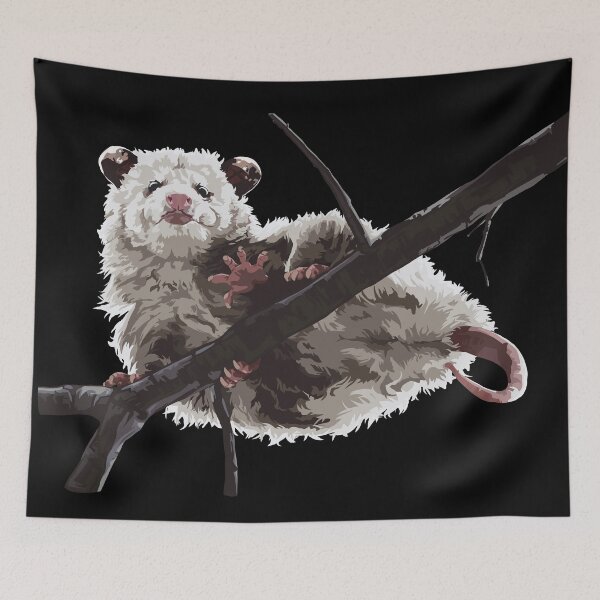 Item preview, Opossum's butt on a branch, large print black edition designed and sold by bye-then.