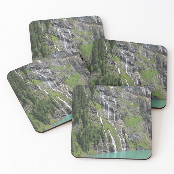 Item preview, Switzerland Waterfall by Lake Beautiful Photography Print designed and sold by aventi24.