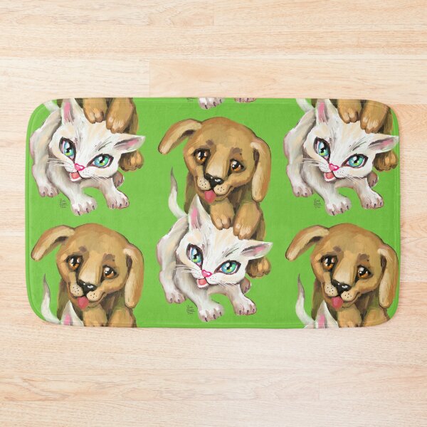 Item preview, cat and dog designed and sold by RukkiZukkiArt.