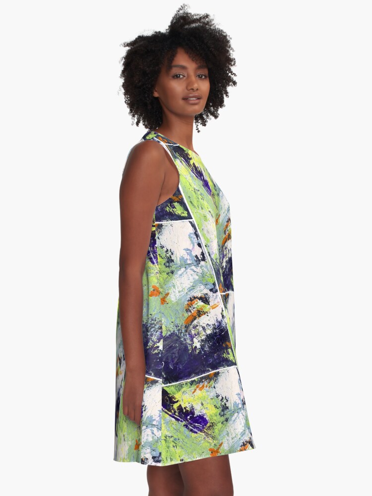 Alternate view of Green Abstract A-Line Dress