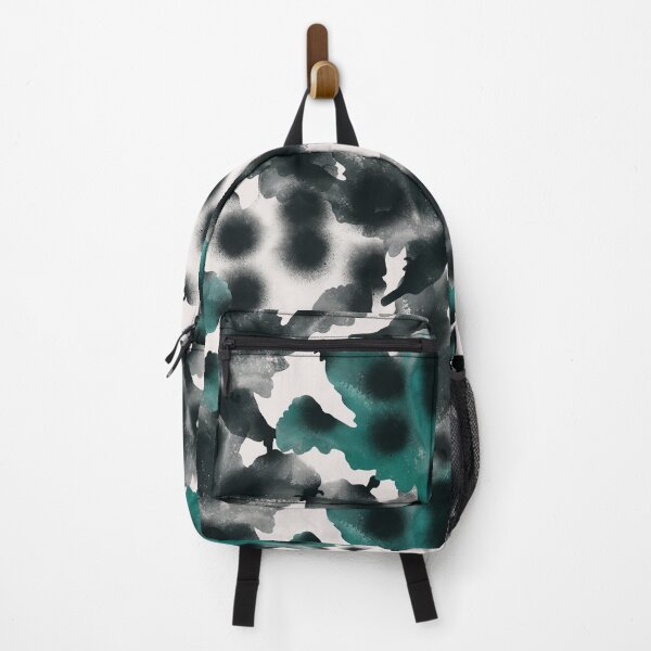 Item preview, New seamless abstract gray-green pattern in military style and tai-dye technique with large black peas stylized as a spray of paint. designed and sold by ANAKOTO.