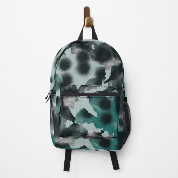 Item preview, New seamless abstract gray-green pattern in military style and tai-dye technique with large black peas stylized as a spray of paint. designed and sold by ANAKOTO.