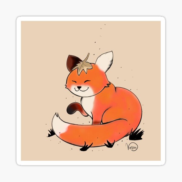 fall fox Sticker