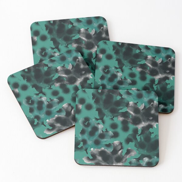 Item preview, Copy of  seamless abstract gray-green pattern in military style and tai-dye technique with large black peas stylized as a spray of paint. designed and sold by ANAKOTO.
