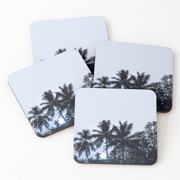 Item preview, Vintage Tropical Palm Trees Coconut Trees Blue Sunset  designed and sold by worldways.