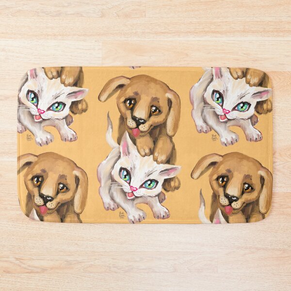 Item preview, cat and dog designed and sold by RukkiZukkiArt.
