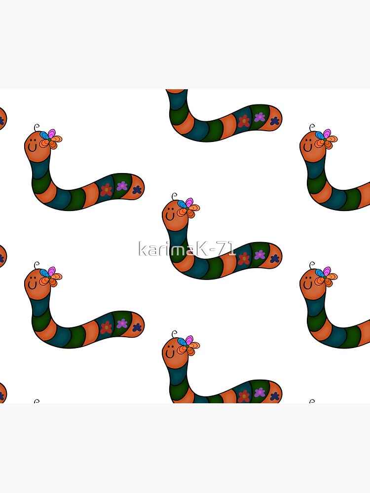 Discover Kidcore Worm and Flowers Quilt