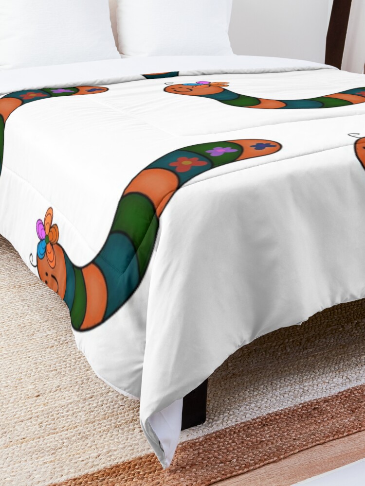Discover Kidcore Worm and Flowers Quilt
