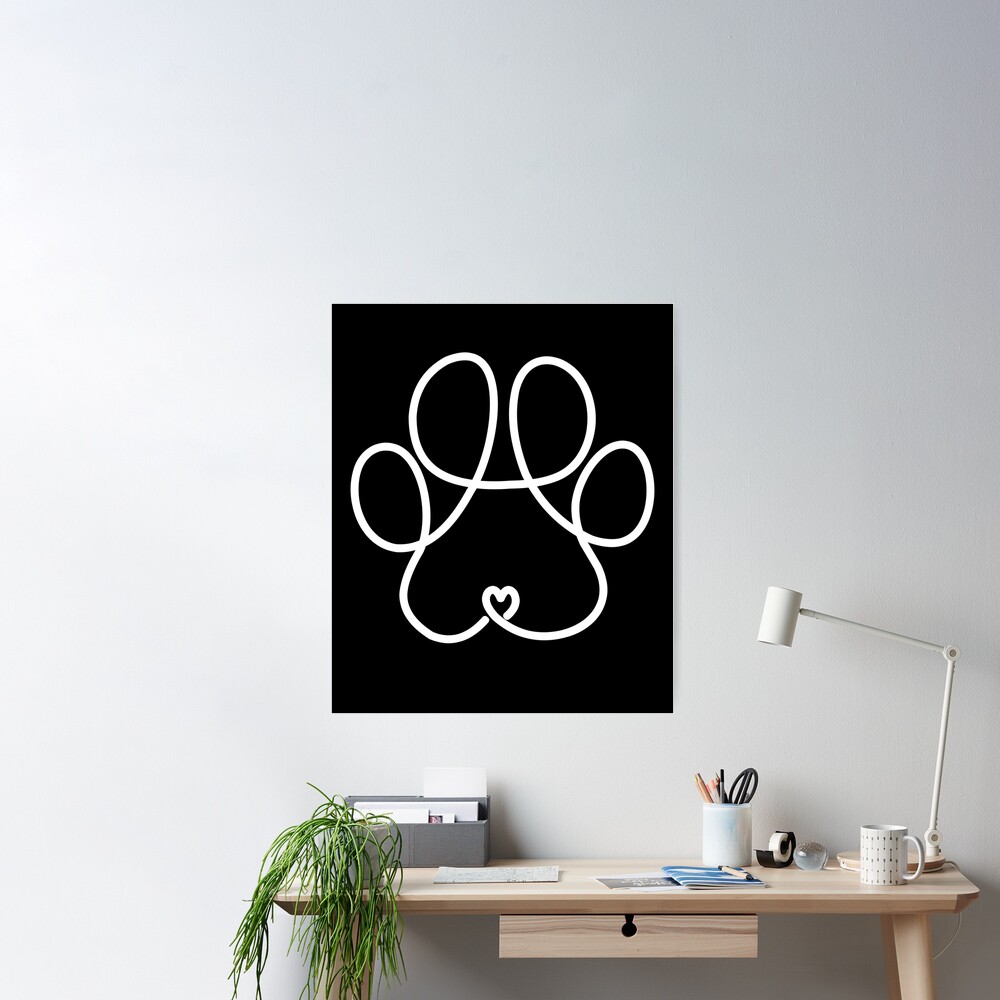 Minimalist Paws Square Poster Print