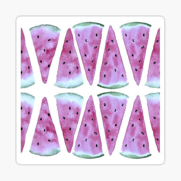 Modern Watercolor Watermelon Pattern Sticker
