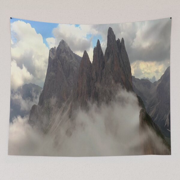 Item preview, Switzerland Sun Behind Mythic Mountains designed and sold by aventi24.