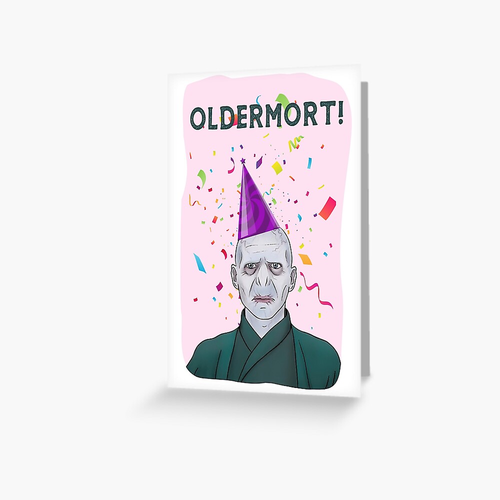 Carte De Vœux Carte De Voeux Oldermort Carte D Anniversaire Chucky Cartes D Horreur Carte D Anniversaire Drole Carte D Anniversaire Sombre Drole Visage Fantome Par Fineartsamii Redbubble