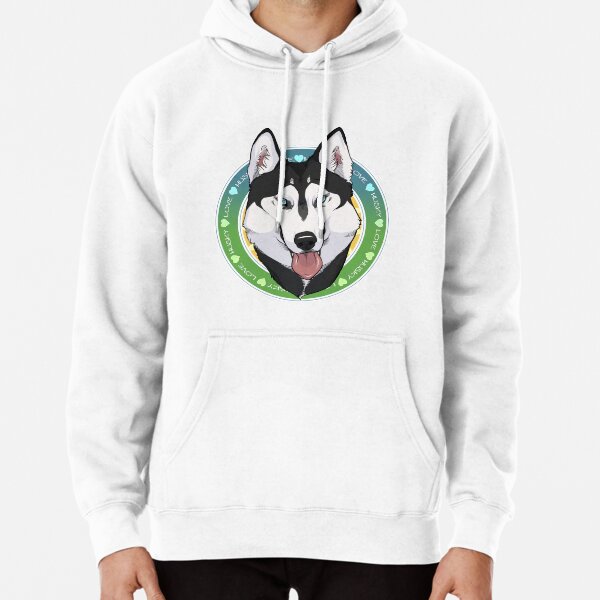 Husky Love (Black) Pullover Hoodie