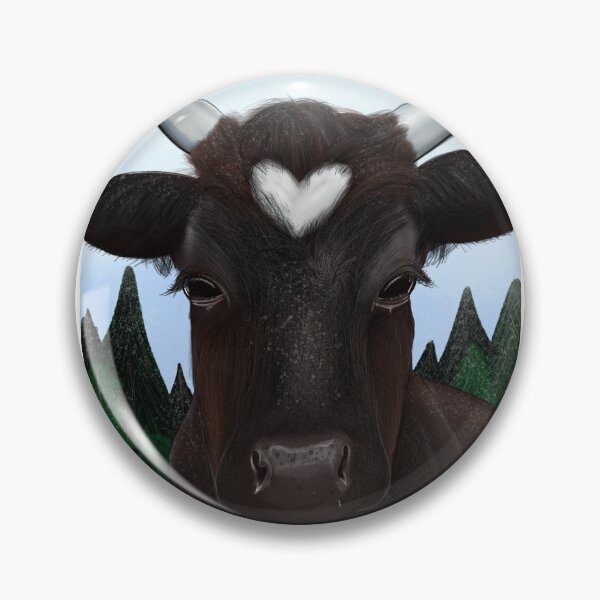 Item preview, Heart Cow in Snowy Forest designed and sold by KarouCreative.