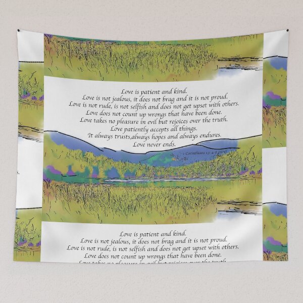 Item preview, Love Is Patient: Mountain Lake In Watercolor designed and sold by KirtTisdale.