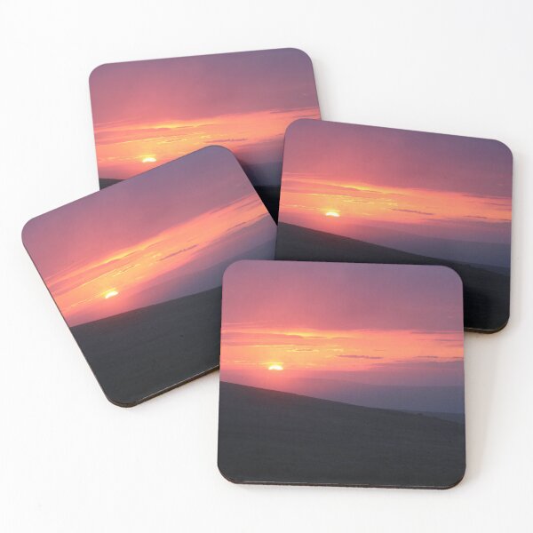 Item preview, Foggy sunset over the Preseli hills Pembrokeshire South Wales designed and sold by Image-in-that.