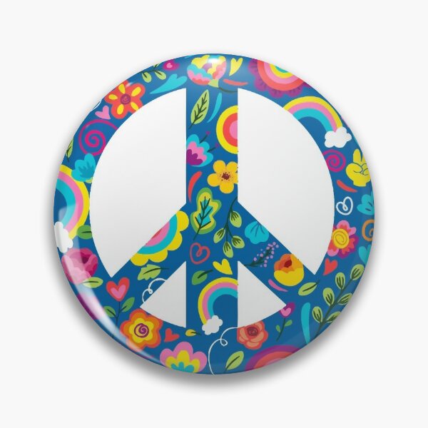 Peace Love Symbol Sign Hipster Boho Anti War Rainbow Lapel Coat Hat NeckTie Pin! 