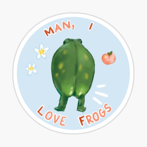 Man I Love Frogs (with accents) Sticker