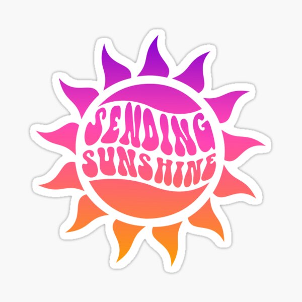 Trendy Sending Sunshine Gradient Sun Sticker (Purple/Orange) Sticker