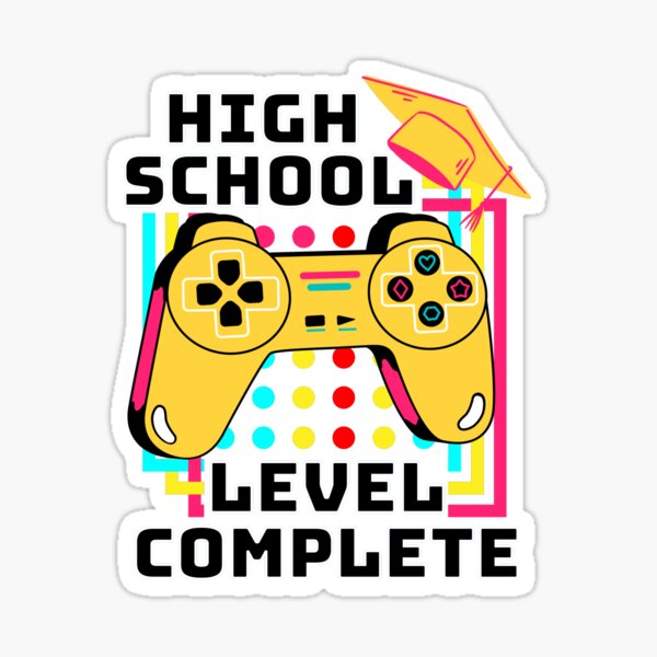 high-school-level-complete-graduation-design-for-gamers-sticker-for