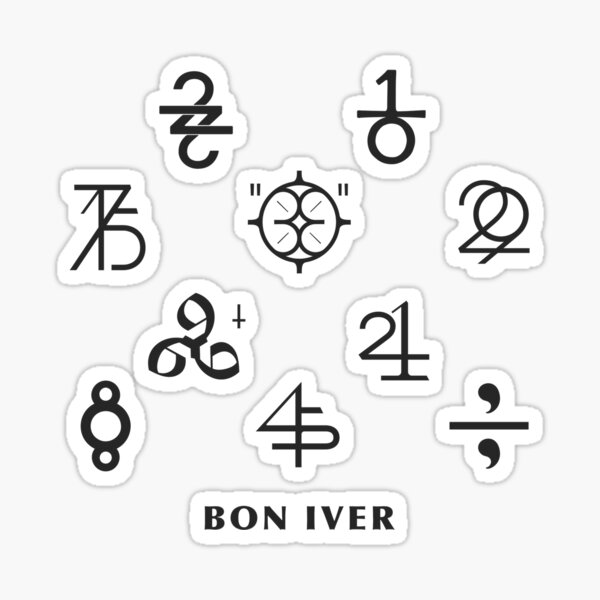 Bon Iver 22, eine Million Symbole Sticker