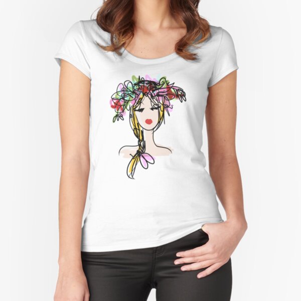 Item preview, Female profile with floral hairstyle designed and sold by Kudryashka.