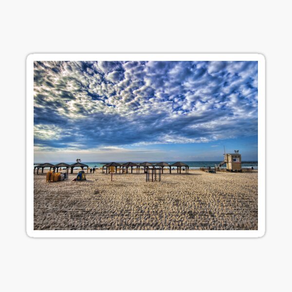 a good morning from the beach, Tel Aviv Sticker