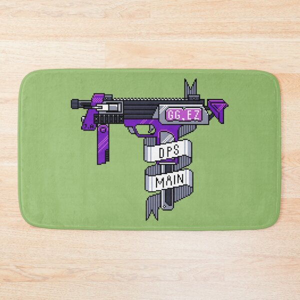 Item preview, DPS Main Gamer Purple Green Pixel Art Submachine Gun designed and sold by JessicaAmber.