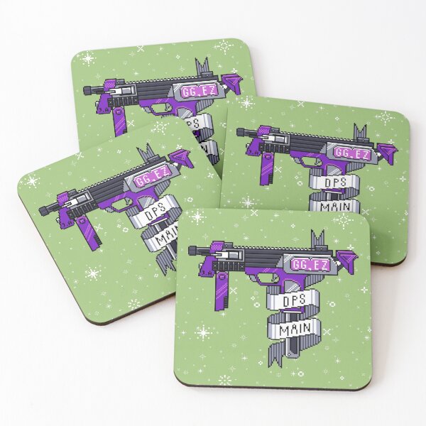 Item preview, DPS Main Gamer Purple Green Pixel Art Submachine Gun designed and sold by JessicaAmber.