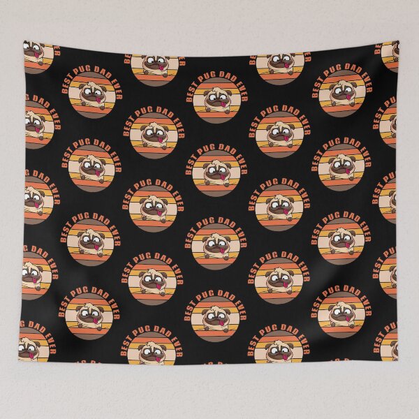 Item preview, Best Pug Dad Ever Sunset Animated designed and sold by TKsTees.