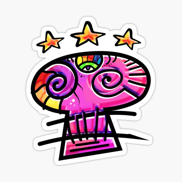 Original Cozmic Skull with Stars Sticker