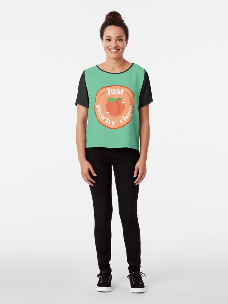 Alternate view of Peachy Clean Fun Cleaning Lady Gifts Chiffon Top
