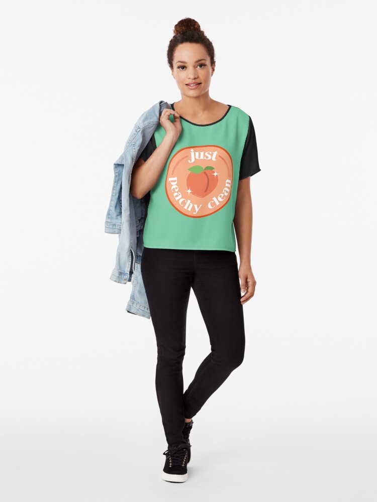 Alternate view of Peachy Clean Fun Cleaning Lady Gifts Chiffon Top