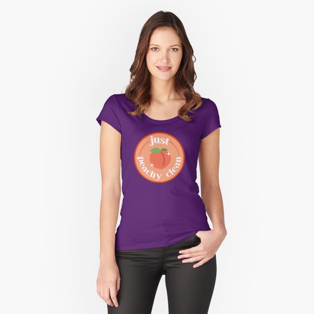 Peachy Clean Fun Cleaning Lady Gifts Fitted Scoop T-Shirt