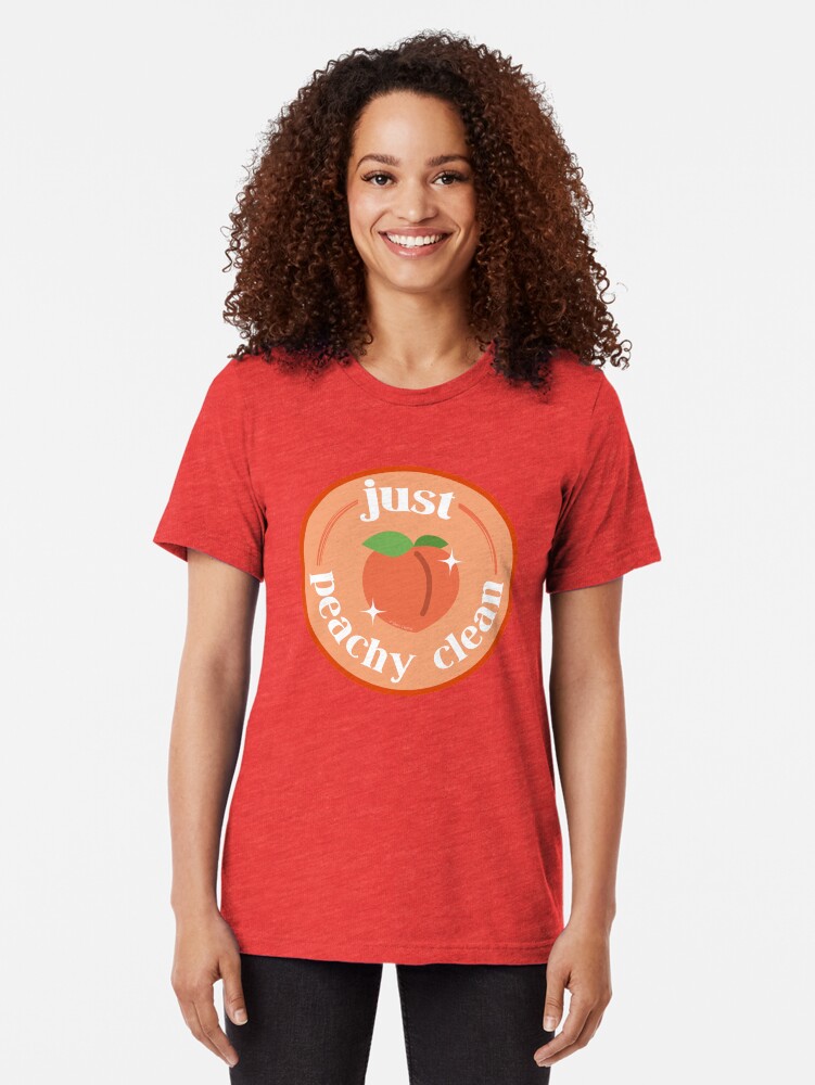 Alternate view of Peachy Clean Fun Cleaning Lady Gifts Tri-blend T-Shirt