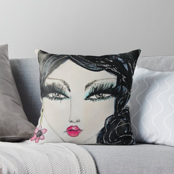 Item preview, Pink Lips and a Bun - Original Watercolor & Ink Design designed and sold by mercedesdscott.