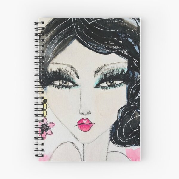 Item preview, Pink Lips and a Bun - Original Watercolor & Ink Design designed and sold by mercedesdscott.