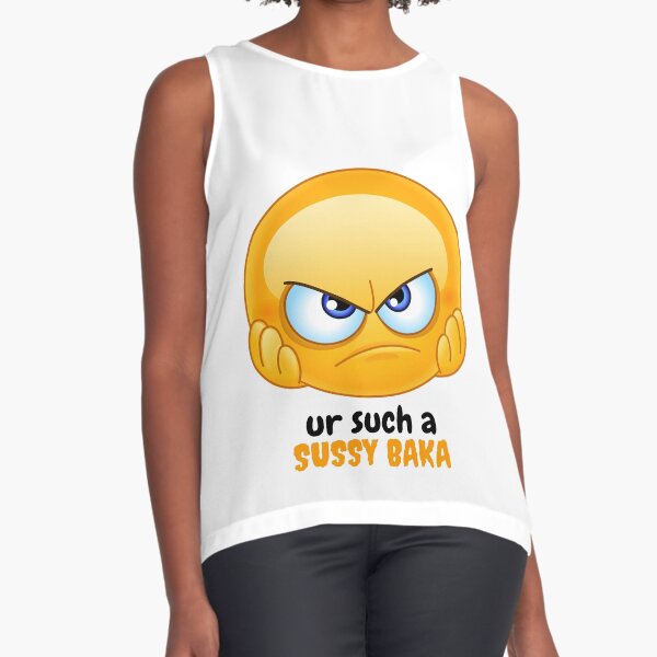 SUSSY BAKA | MEME | with smiley face Sticker for Sale by Clear-Fashions