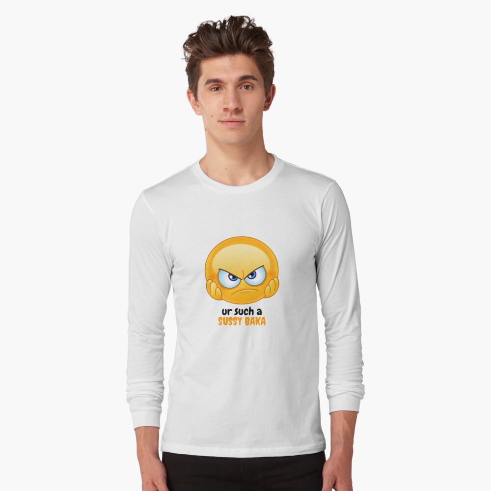 SUSSY BAKA | MEME | with smiley face Sticker for Sale by Clear-Fashions