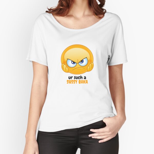 SUSSY BAKA | MEME | with smiley face Sticker for Sale by Clear-Fashions