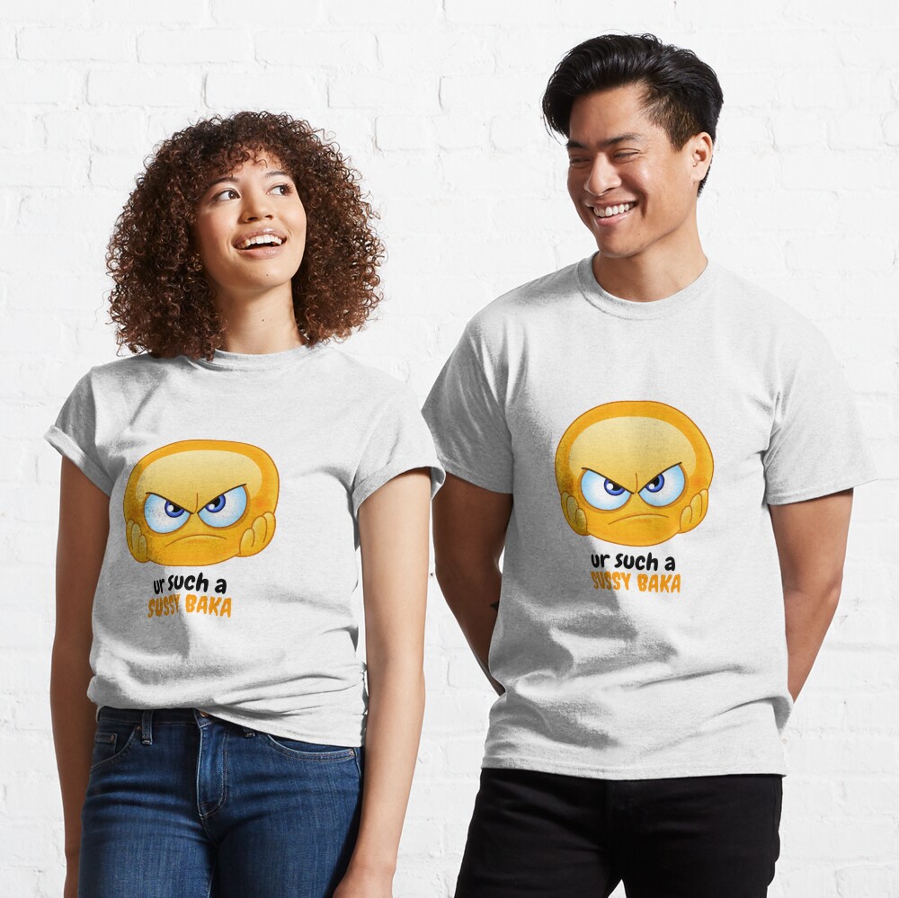 SUSSY BAKA | MEME | with smiley face Sticker for Sale by Clear-Fashions