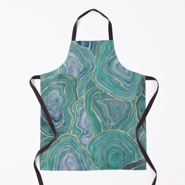 Item preview, Pastel Teal and Gold Watercolor Agate stone pattern, lovely and soft swirls of light teal colors with gold accents designed and sold by Orianah.