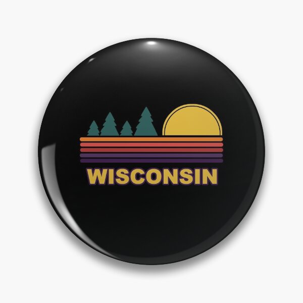 Item preview, Wisconsin State Retro Sunset Pine Trees designed and sold by Spaceshipsells.