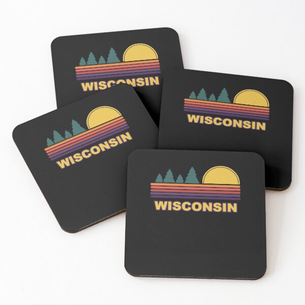Item preview, Wisconsin State Retro Sunset Pine Trees designed and sold by Spaceshipsells.